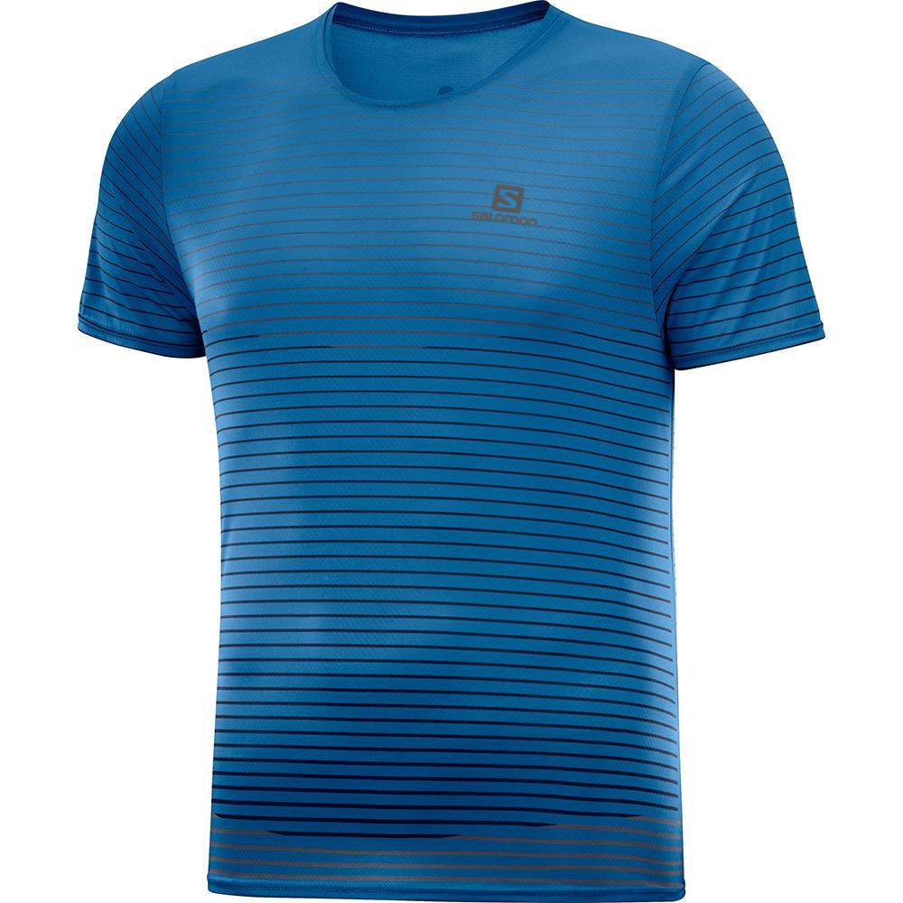 Camisetas Salomon Hombre Azules - Salomon Argentina SENSE M,451236-NTR